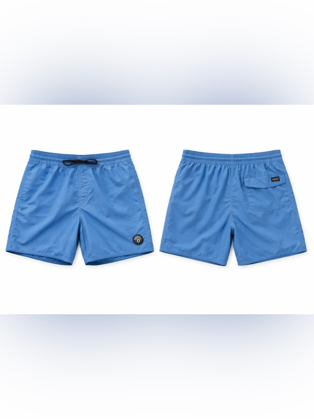 Volcom Blue Board Shorts Large Swim Trunks Elastic Waist Surf Beach